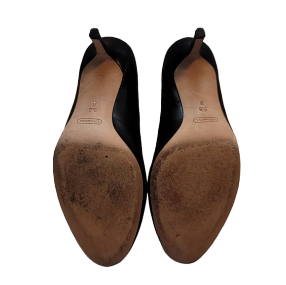 Coach dress shoes classic leather cocktail evening black high heels womens 9.5 - Picture 5 of 11
